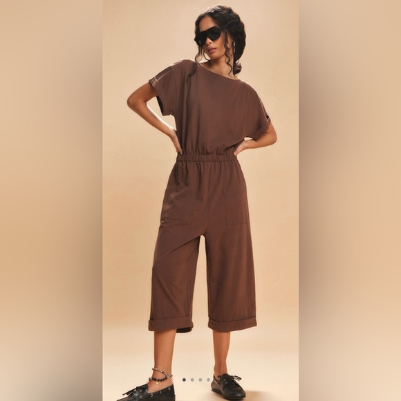 Free People Pants - NWT Free People Free-est S Frankie One Piece in Carafe Brown New $68 Cotton